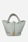 Hermes 2022 Blue Clemence Leather Picotin 22 Handbag