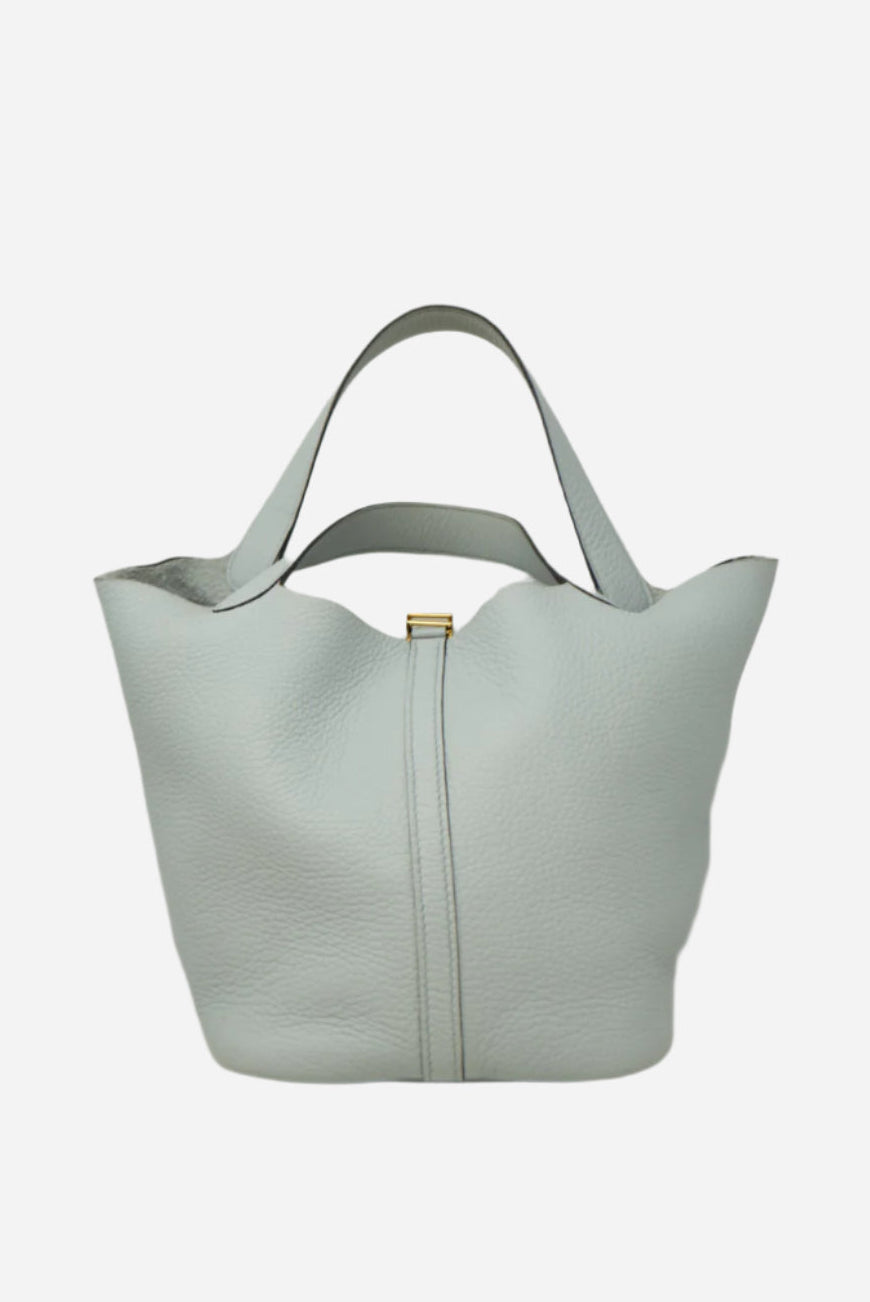 Hermes 2022 Blue Clemence Leather Picotin 22 Handbag
