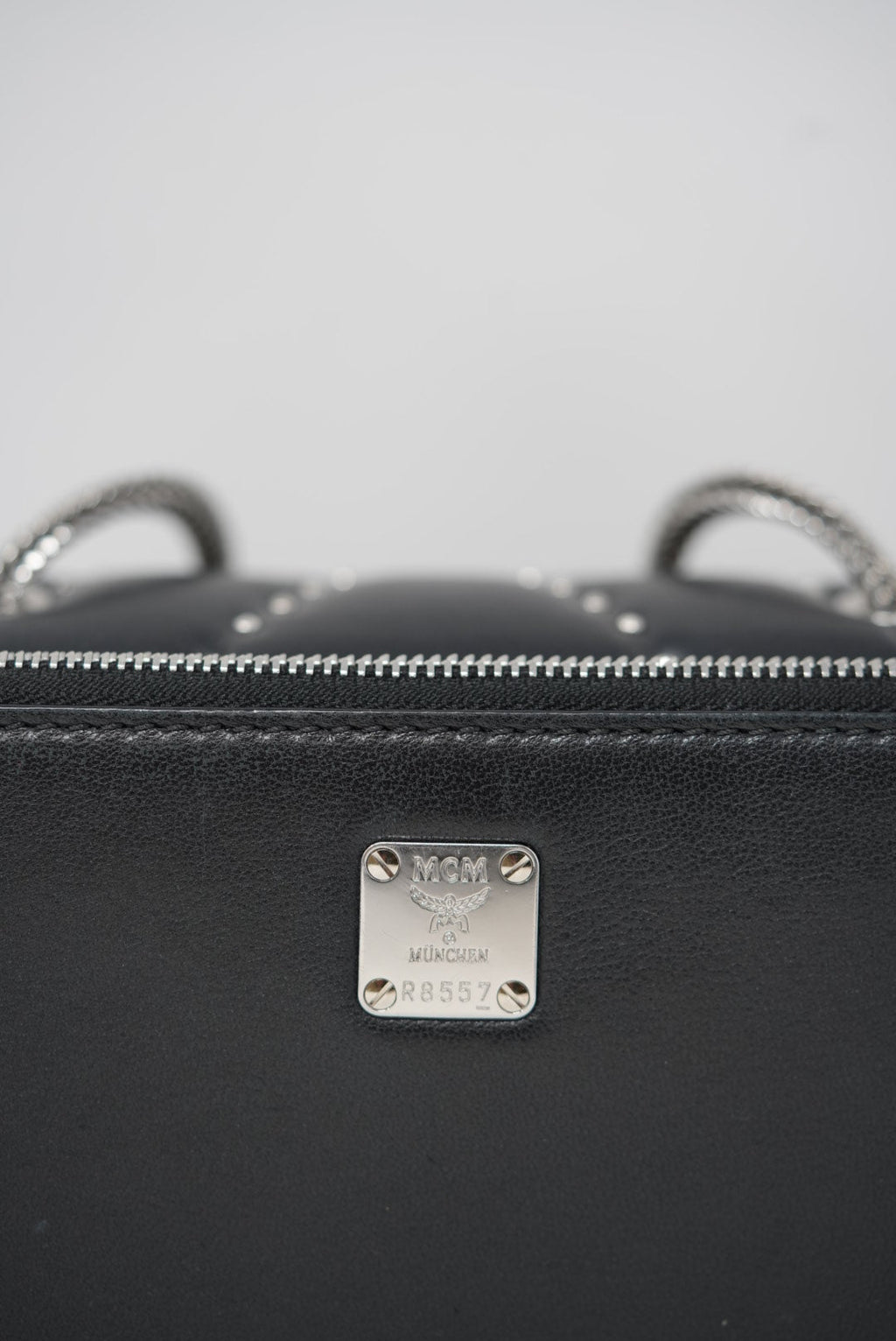 MCM Leather Crystal Studded Bag