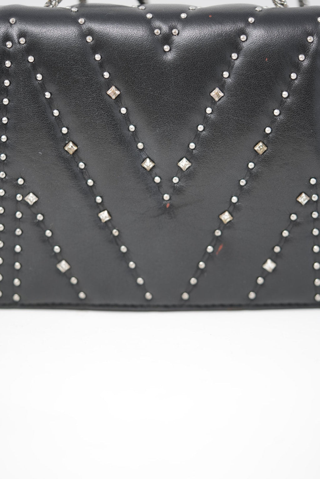 MCM Leather Crystal Studded Bag