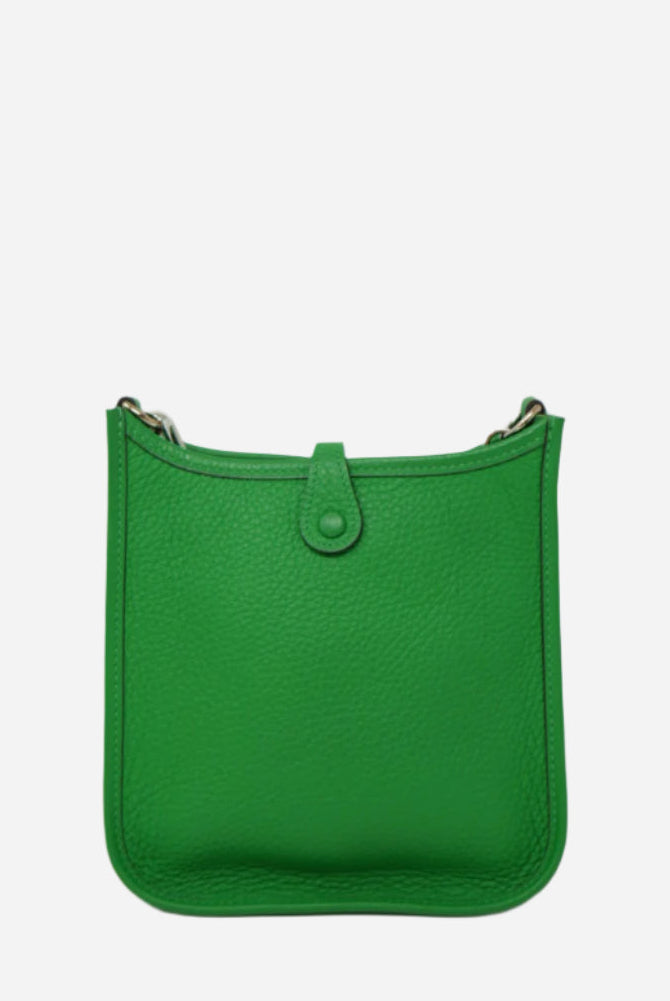 Hermes Green Clemence Leather Mini Evelyne III Crossbody Bag