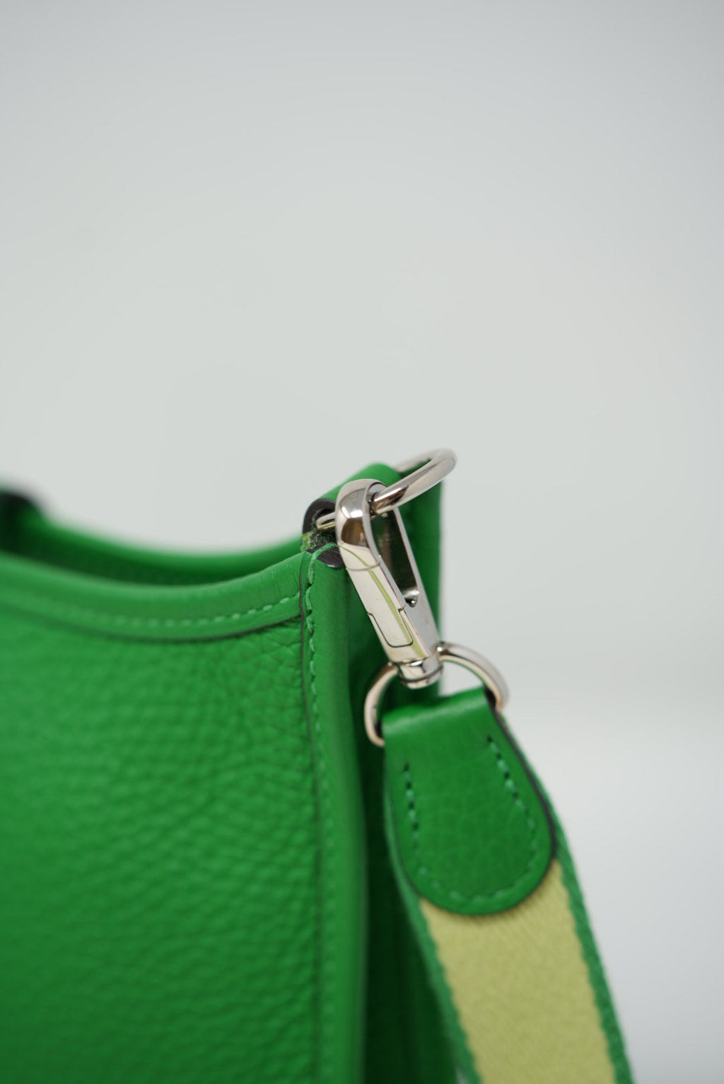 Hermes Green Clemence Leather Mini Evelyne III Crossbody Bag