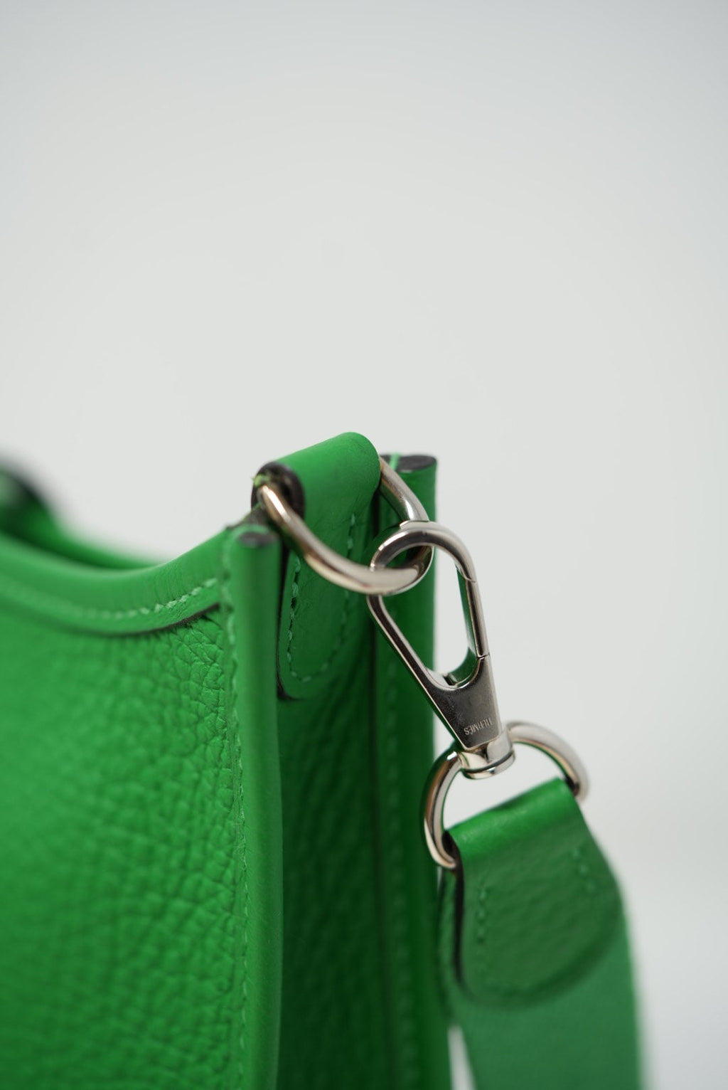 Hermes Green Clemence Leather Mini Evelyne III Crossbody Bag