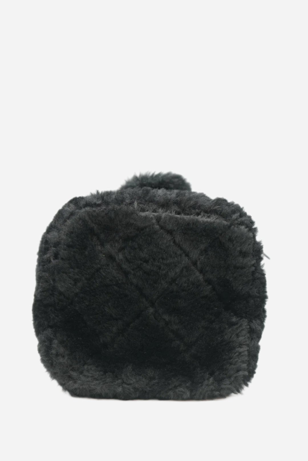 Pre-Owned Chanel 2023 Black Shearling Lambskin Quilted Vanity Case