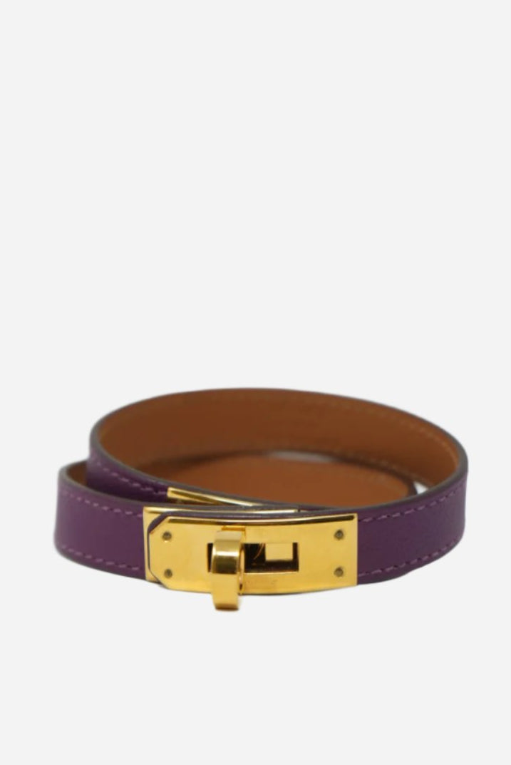 Hermes Mini Kelly Double Tour Bracelet Purple