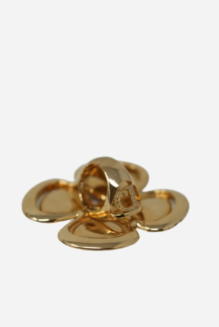 Christian Dior Flower Rhinestone Ring
