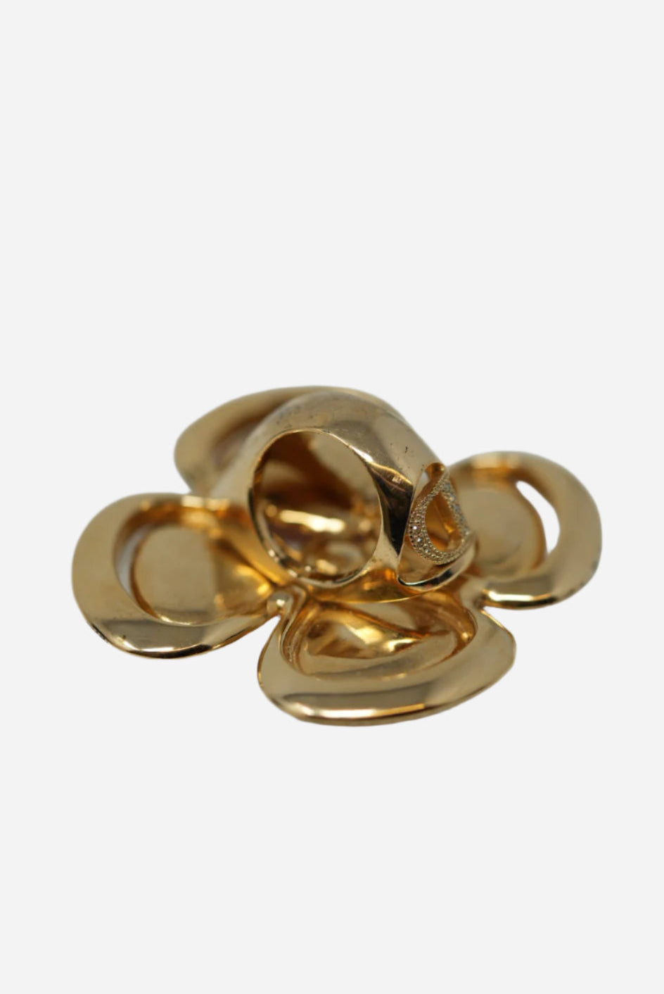 Christian Dior Flower Rhinestone Ring
