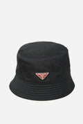 Prada Nylon Hat Black Red Triangle Size S