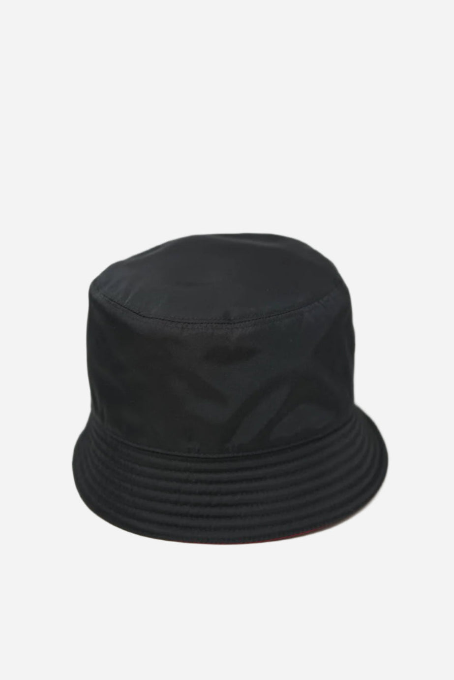 Prada Nylon Hat Black Red Triangle Size S
