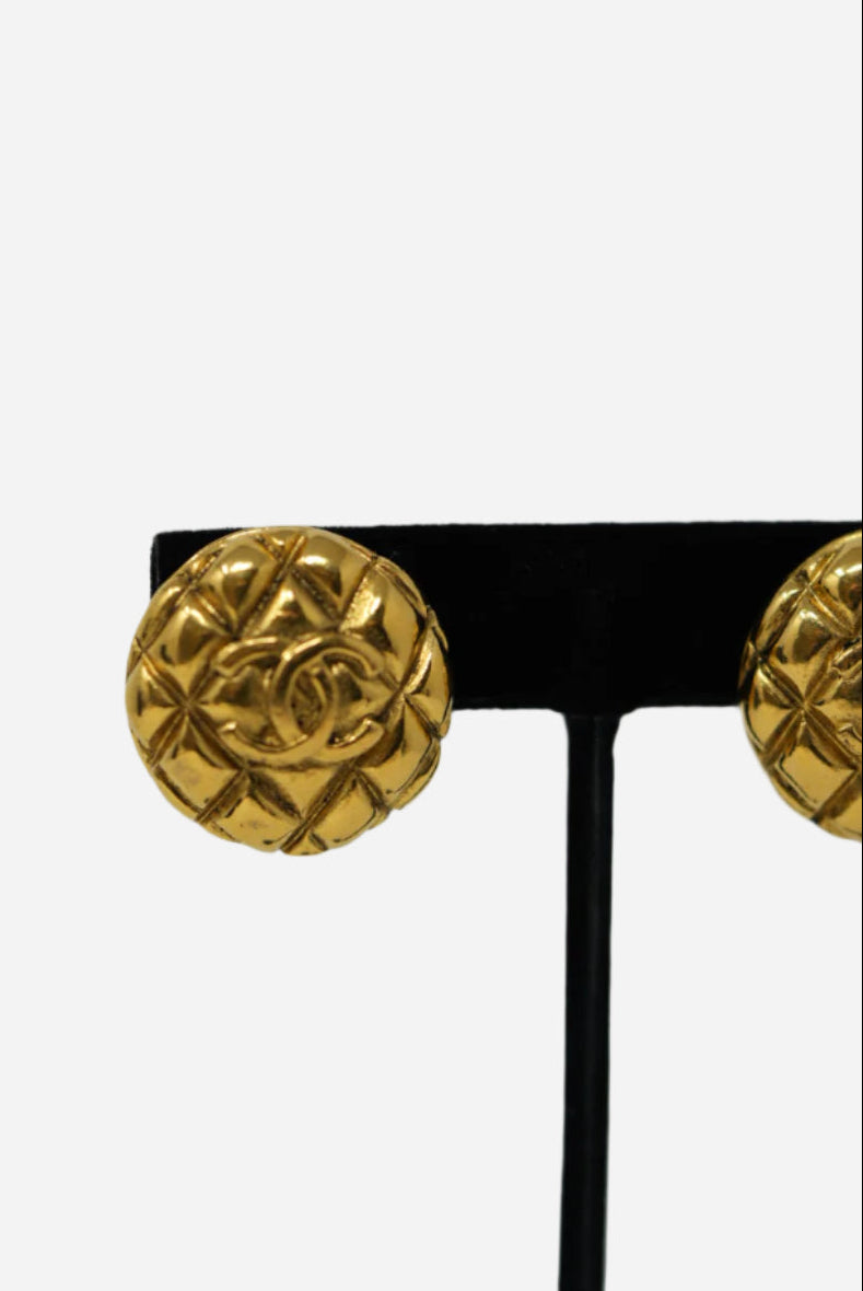 Pre-owned Chanel 90's CC Earrings Clip-On
