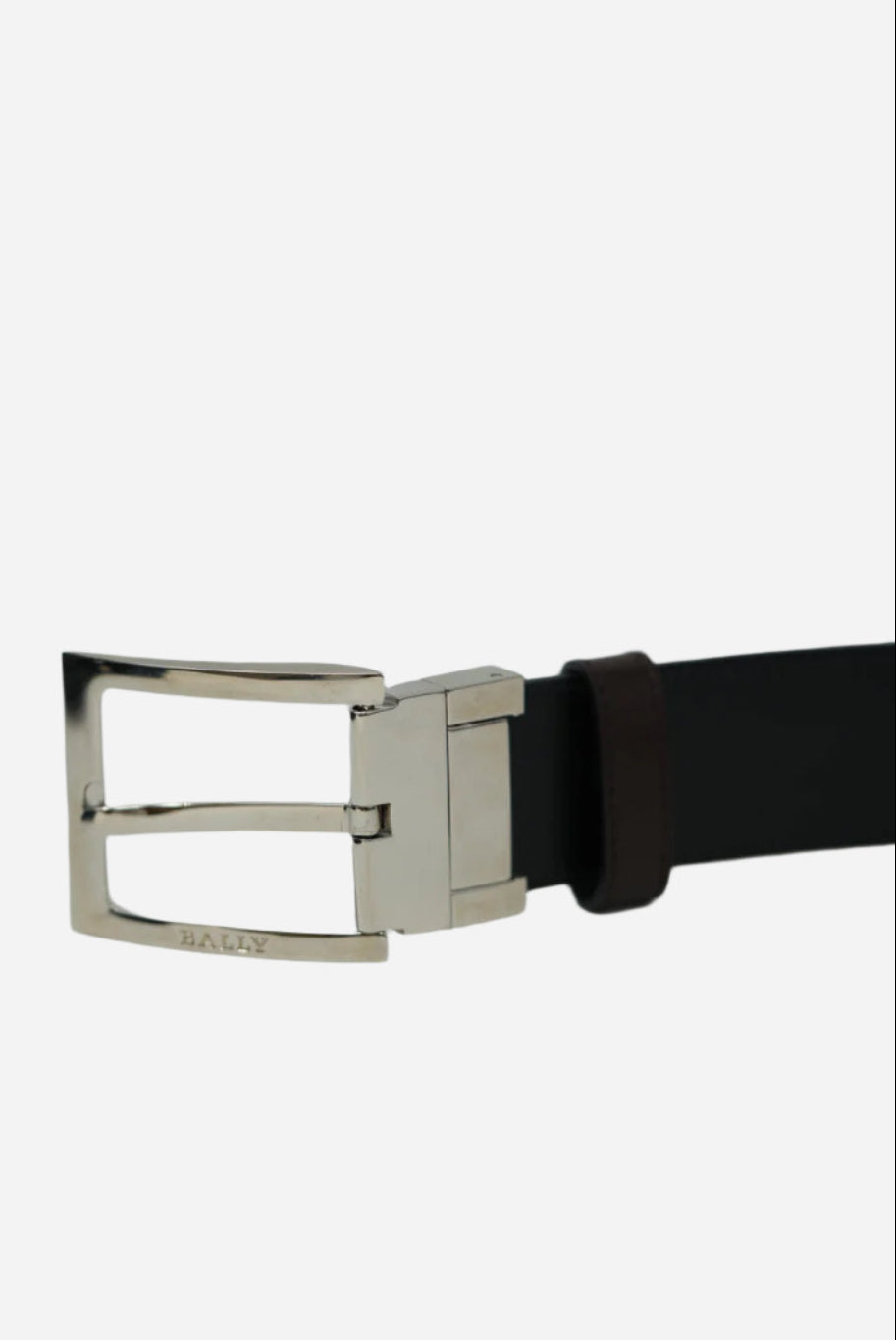Bally Logo Engraved Buckle Belt Reversible