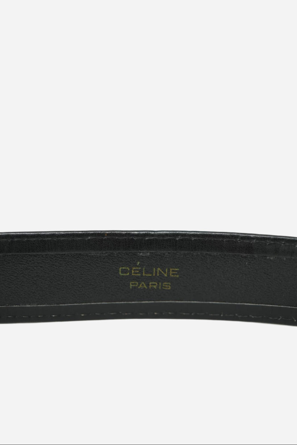 Celine Black Leather Carriage Belt