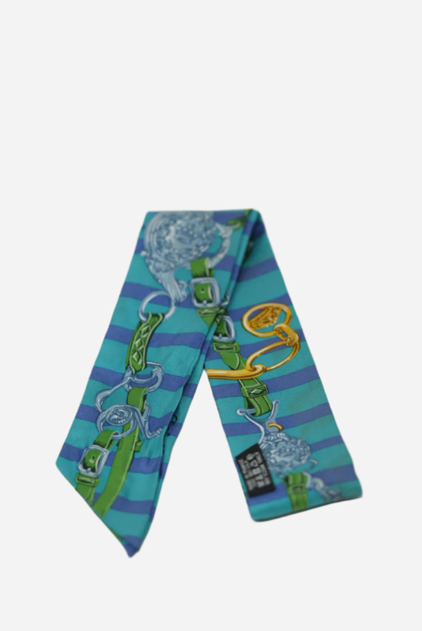 Hermes Blue Silk Twilly Scarf