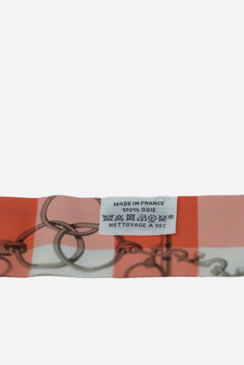 Hermes Orange Print Twilly