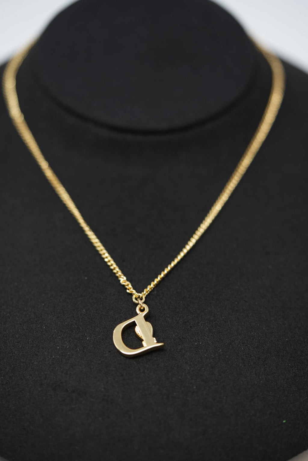 Dior Vintage Gold-Tone Saddle D Necklace