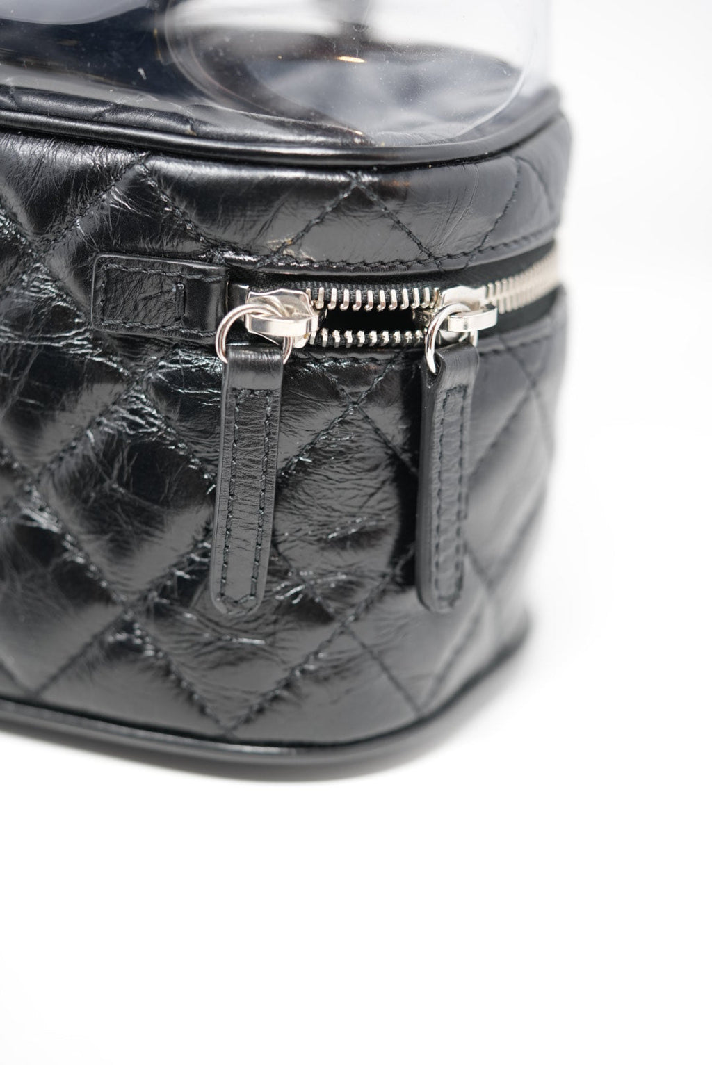 Pre-owned Chanel Black Calfskin PVC Quilted Crossbody
