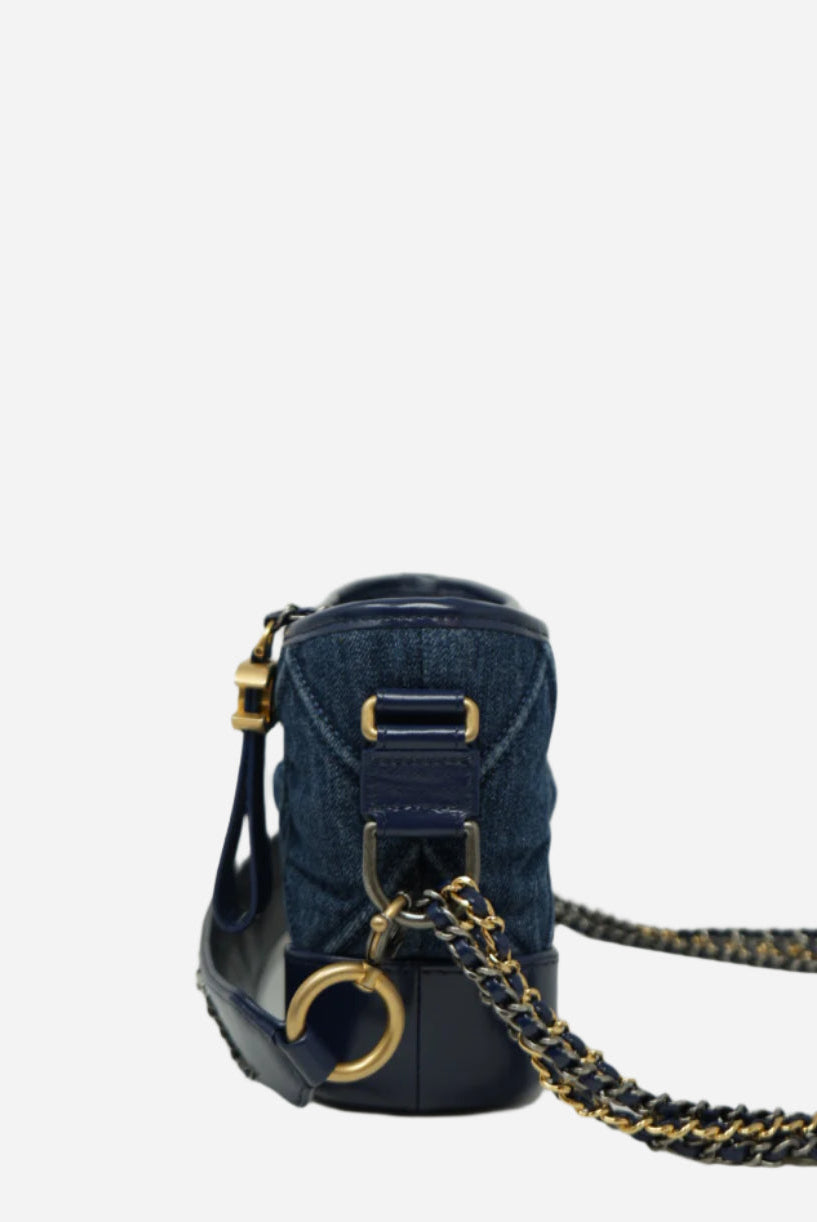 Pre-owned Chanel 2020 Small Denim Gabrielle Denim Hobo Bag