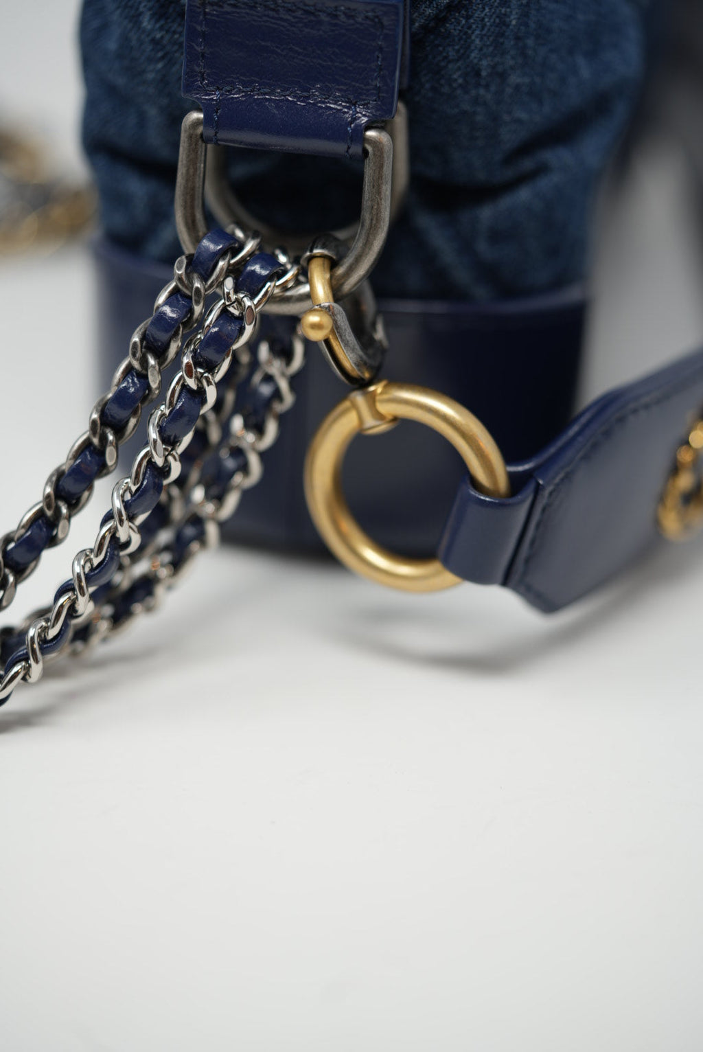 Pre-owned Chanel 2020 Small Denim Gabrielle Denim Hobo Bag