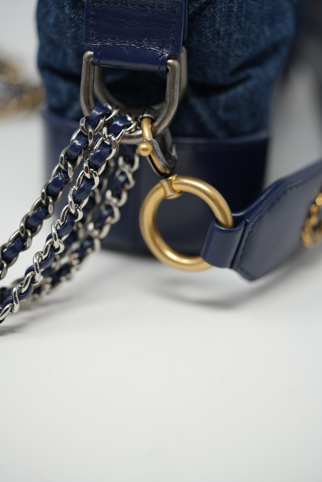 Pre-owned Chanel 2020 Small Denim Gabrielle Denim Hobo Bag