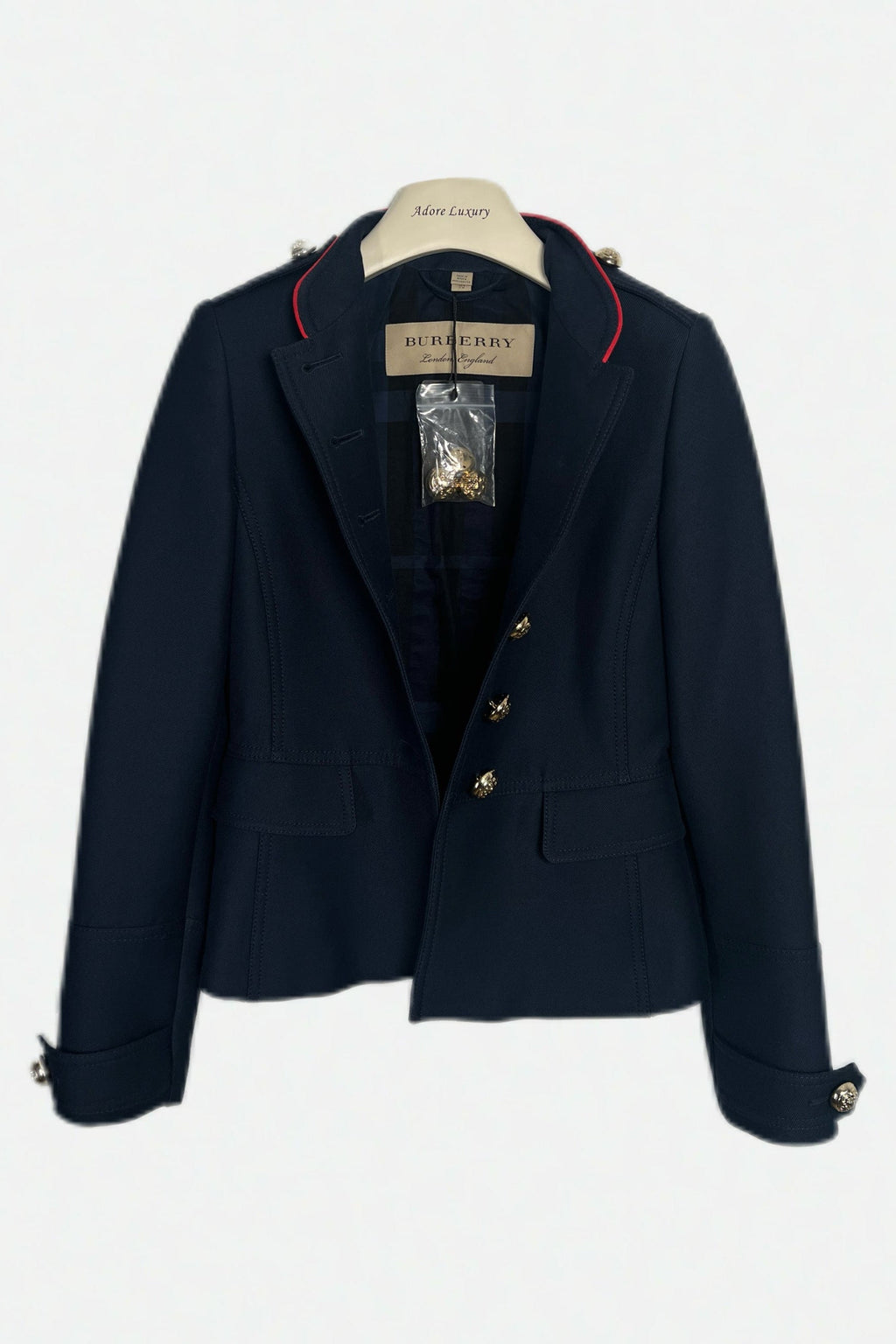 Burberry Military Style Wool Jacket Size 2