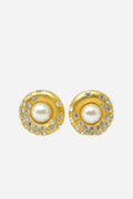 Givenchy Faux Pearl Rhinestone Earrings Clip-On