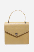 Pre-Owned CHANEL Beige Wild Stitch Kelly Top Handle Bag