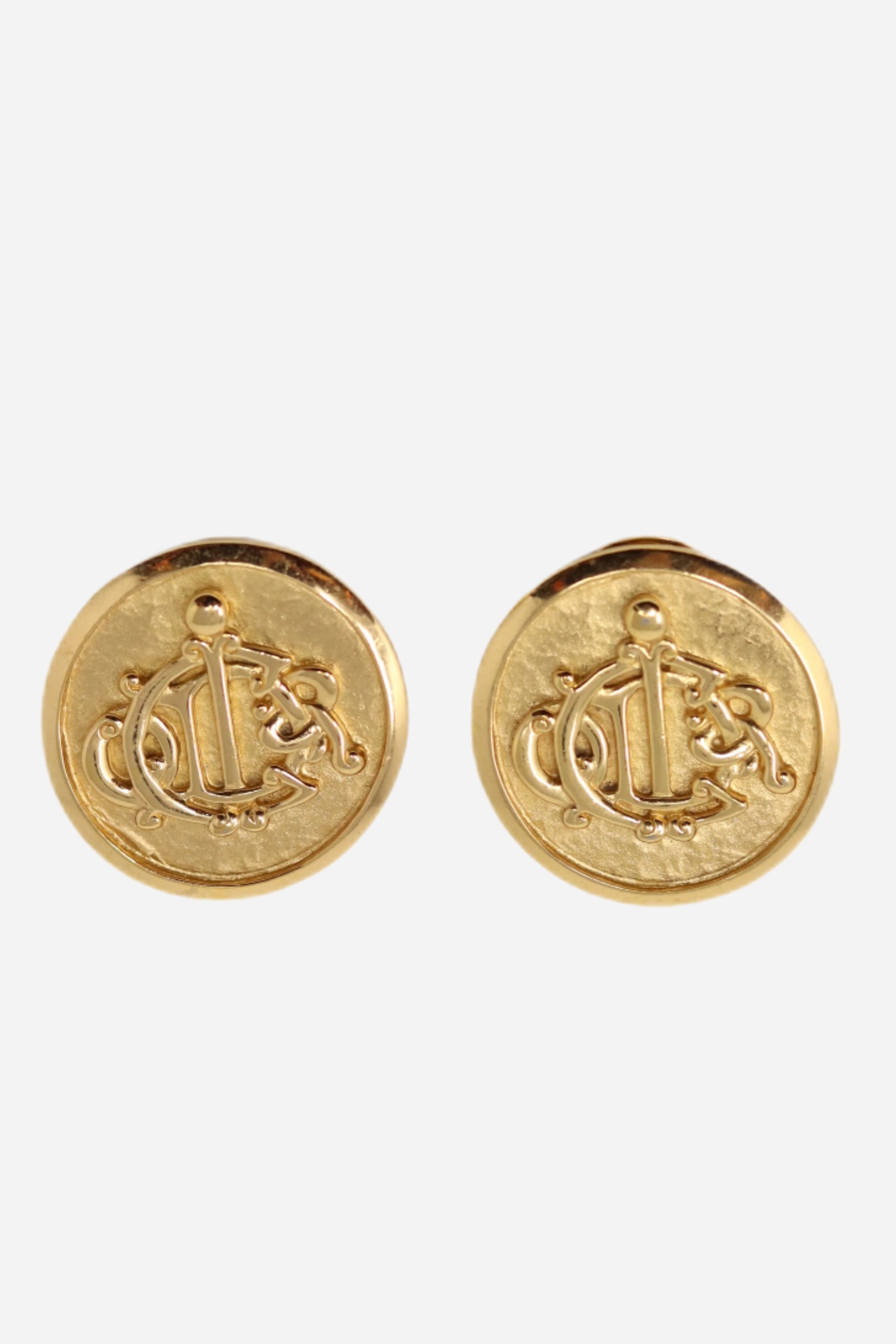 Christian Dior Pumpkin Carriage Earrings Clip-On
