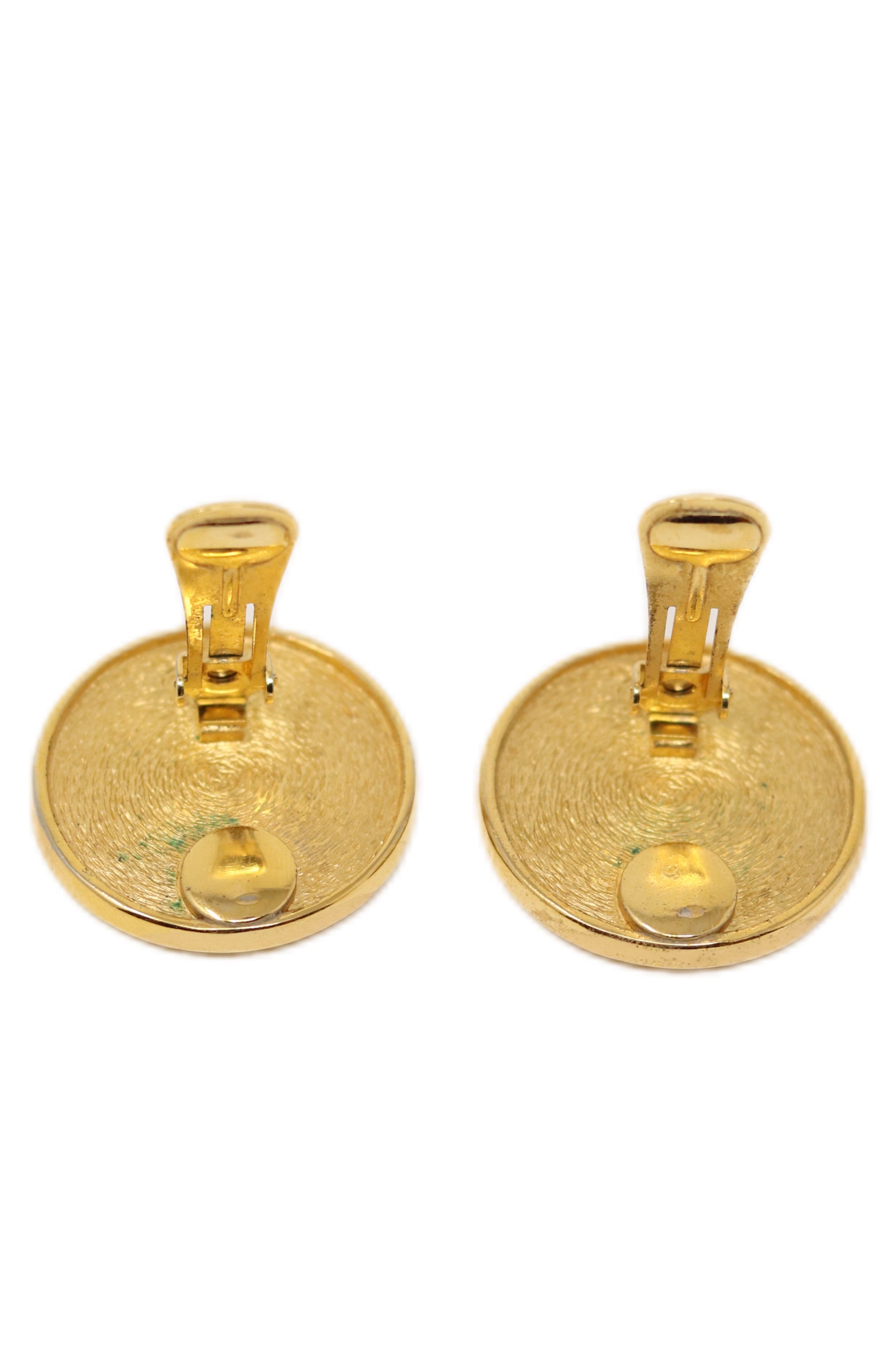 Christian Dior Pumpkin Carriage Earrings Clip-On