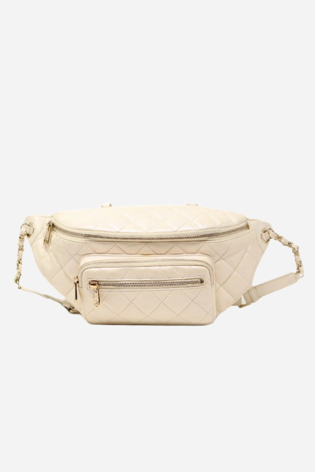 Pre-Owned Chanel 2019 White Caviar Chest Bag