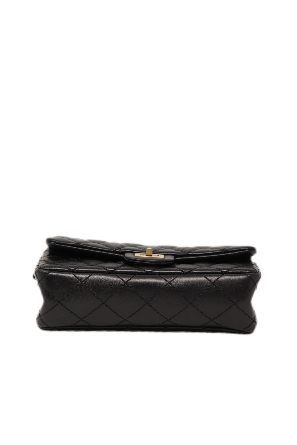 Pre-Owned Chanel 2019 Black Aged Calfskin 2.55 mini Waist Bag